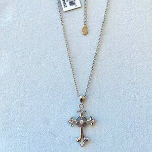 Vintage Cookie Lee silver cross necklace